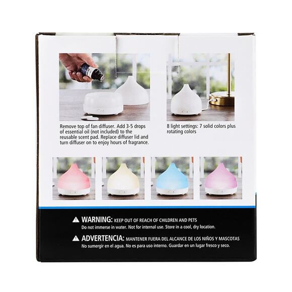 Mainstays Color-Changing Fan Diffuser, Compact Teardrop Shaped Aromatherapy - Picture 6 of 6